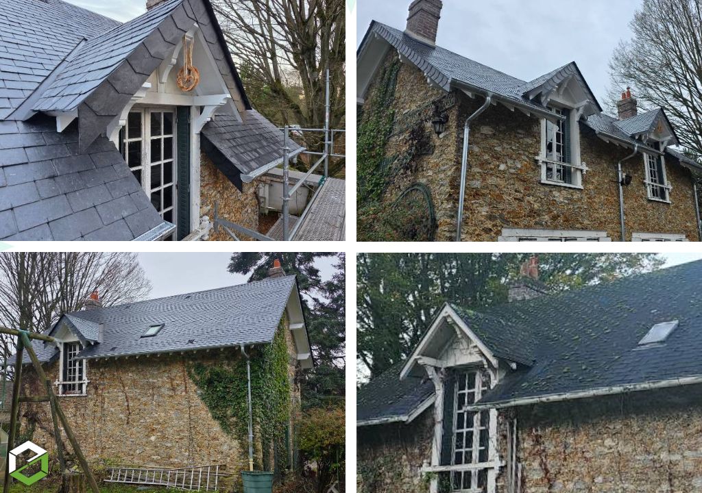 Réfection toiture ardoise naturelle à Brignancourt Réfection complète d'une toiture en ardoise naturelle à Brignancourt 95640