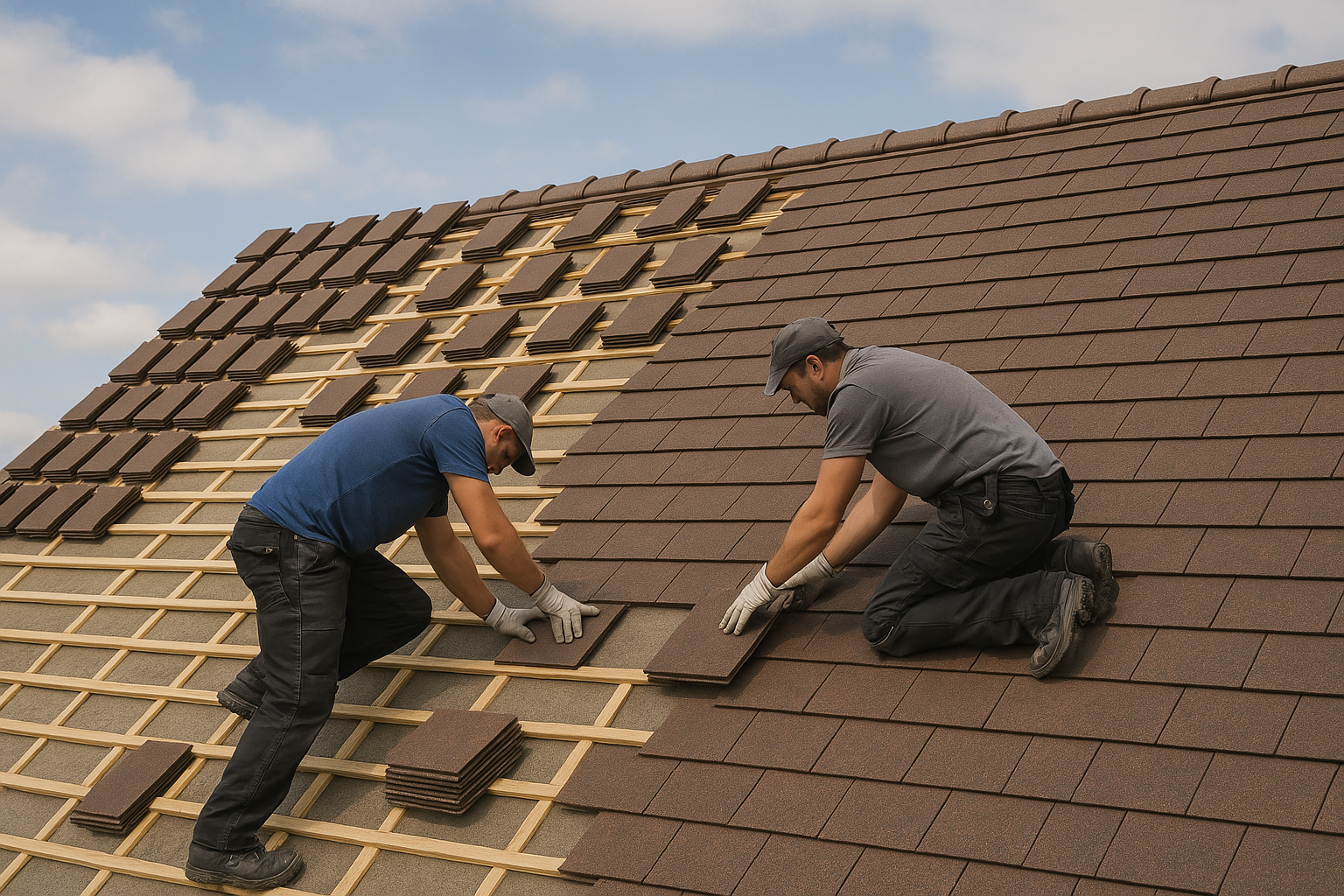 Refaire son Toit - Prix refaire toiture avec des tuiles plates en Ile-de-France