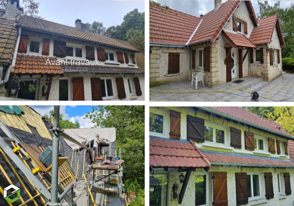 &eacute;tail toiture tuiles m&eacute;caniques et zinguerie Saint Prix 95 r&eacute;novation couverture