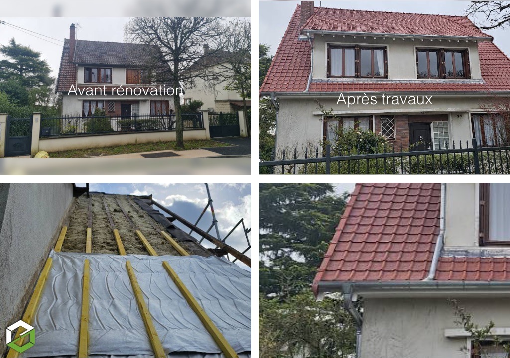 Travaux de couverture et toiture à Pontoise dans le Val-d’Oise par Mignot Couverture Réfection complète d’une toiture en tuile mécanique à Pontoise dans le Val-d’Oise par Mignot Couverture